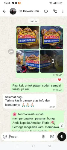 Testimonial Papan Bunga Pernikahan gowa
