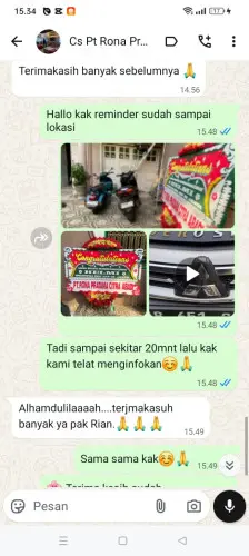 Testimonial Papan Bunga gowa